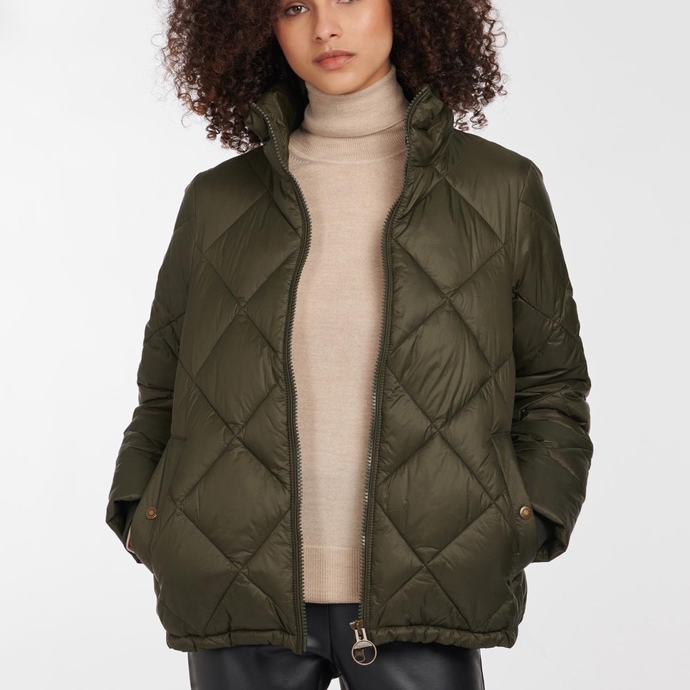 Barbour quilted jacket sage green size 10